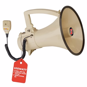 5Core Megaphone Bullhorn Speaker 100W Bull Horn Cheer Megafono 2000 Yards Range Loudspeaker W Siren