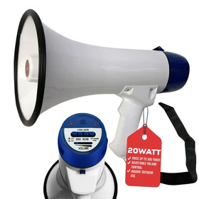 5 Core Megaphone 20W Bull Horn 300 Yard Range w Loud Siren Portable Volume Control Voice Amp Horn