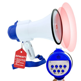 5Core Megaphone Bullhorn Speaker 30W Mini Bull Horn Battery Power Megafono 800 Feet USB BATTERY