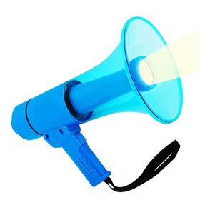 5Core Megaphone Bullhorn Speaker w Siren LED Light Adjustable Volume Bull Horn