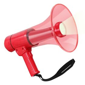 5Core Megaphone Bullhorn Speaker w Siren LED Light Adjustable Volume Bull Horn