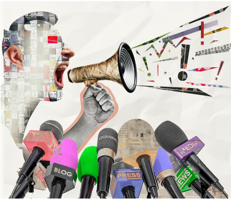 Recording Megaphones Used in Journalism